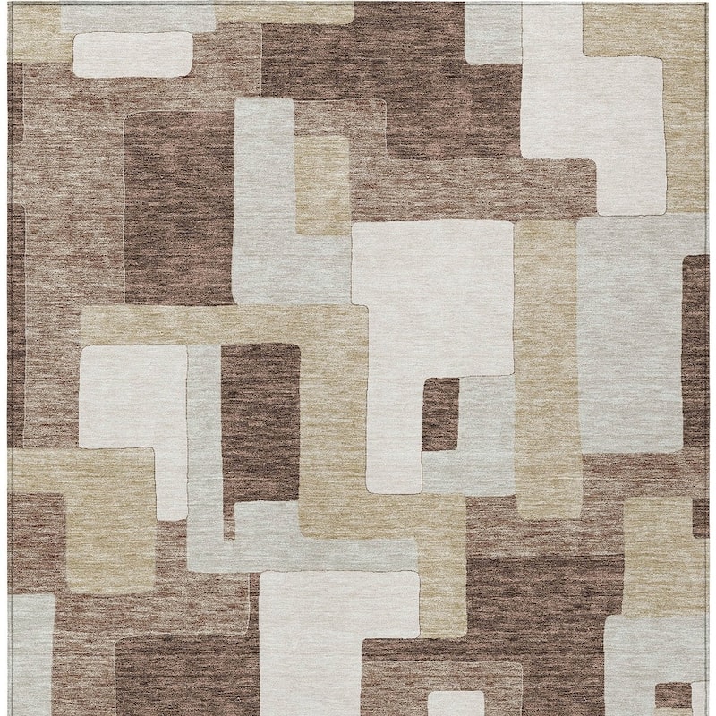 HomeRoots Geometric Transitional Rectangle Outdoor Rug