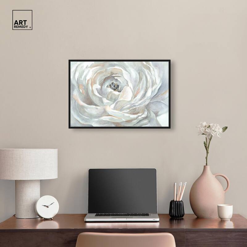 Powdery Peony Canvas by Art Remedy