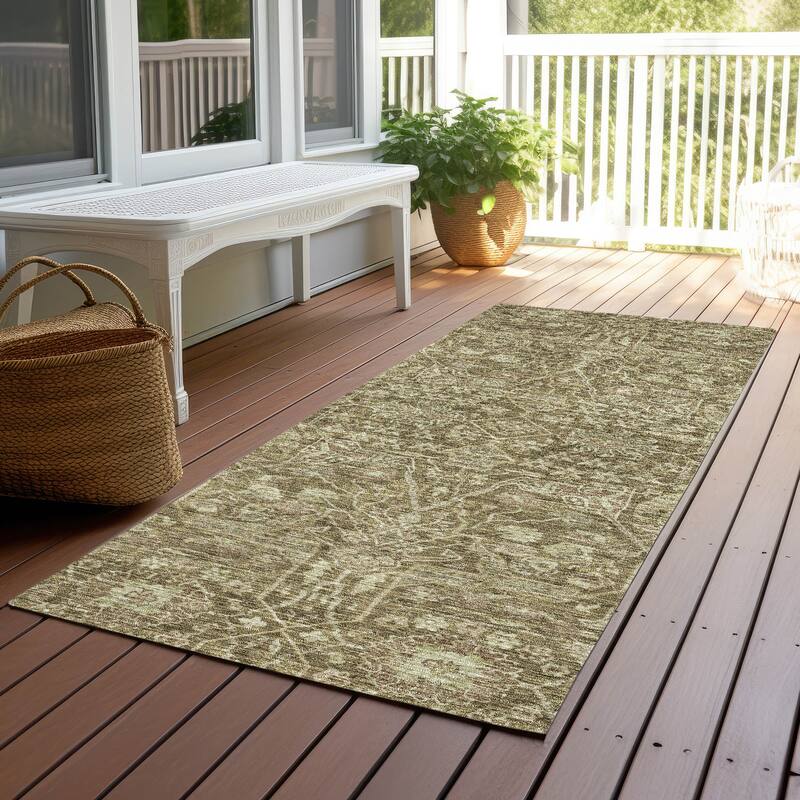 Machine Washable Indoor/ Outdoor Vintage Boho Chantille Rug