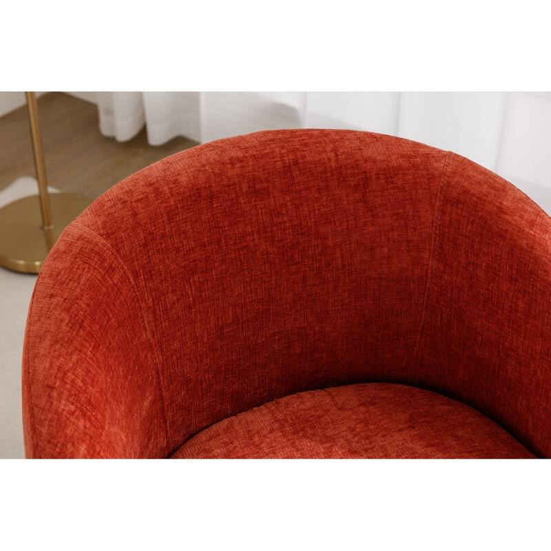 Chenille Fabric Swivel Accent Armchair Barrel Chair
