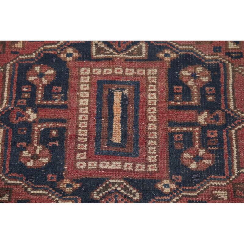 Geometric Sirjan Persian Vintage Area Rug Handmade Wool Carpet - 6'7"x 9'7"