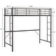 preview thumbnail 11 of 43, Twin Size Metal Loft Bed With Safety Guardrails & 2 Built-In Ladders, Loft Bunk Bed Frame For Teens Juniors Adults