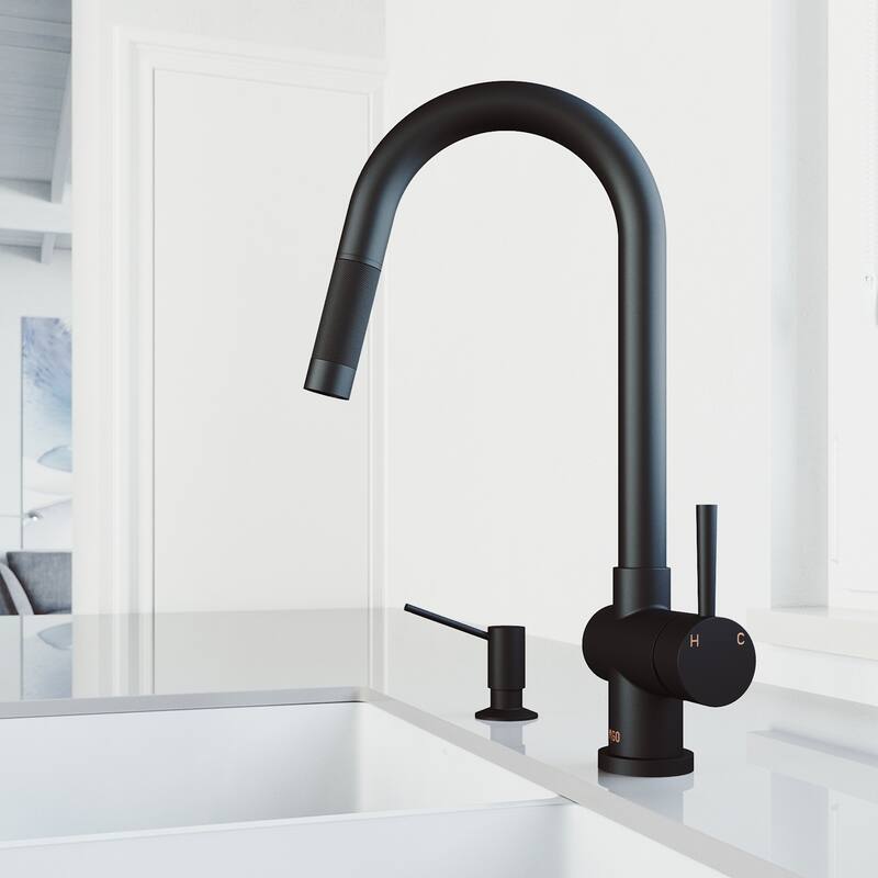 VIGO Gramercy 17" H Single Handle Pull-Down Spout Kitchen Faucet