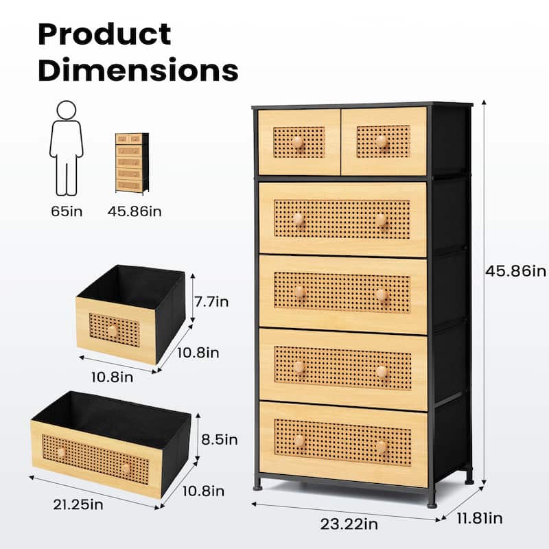 Pellebant 6 Drawers Vertical Dresser Storage Tower