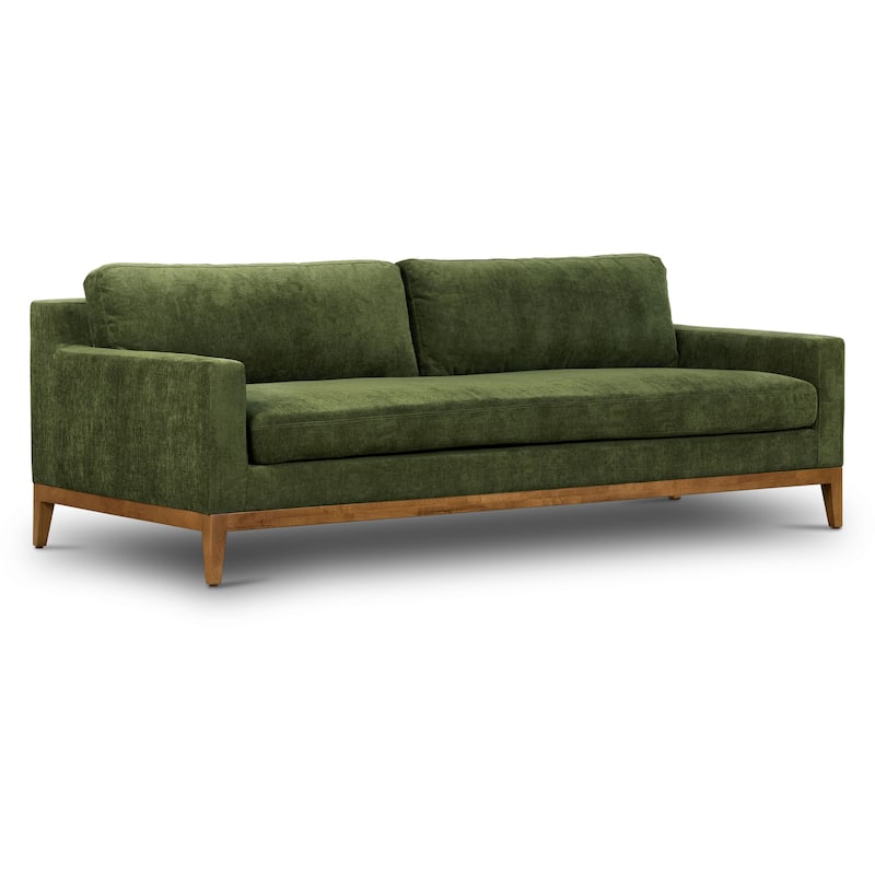 Poly & Bark Zyon 90" Sofa in Distressed Green Velvet