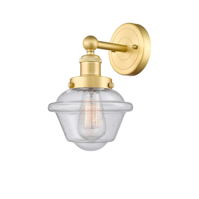 Innovations Lighting Oxford - 1 Light 7" Sconce - Satin Gold/Seedy