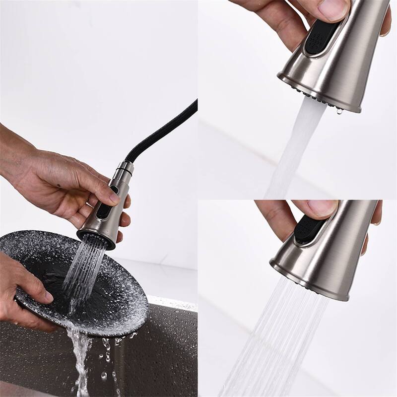 Pull Down Kitchen Sink Faucet Single Handle Kitchen Faucet WIth Sprayer Stainless Steel One Hole Modern Basin Laundry Taps