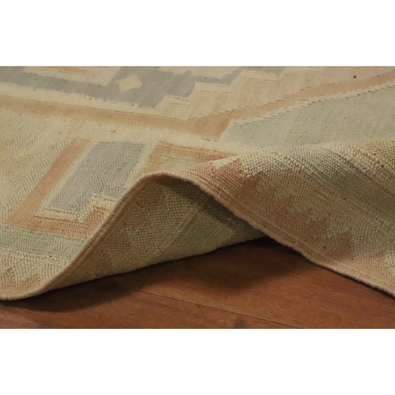 Hand Woven Oriental 100% Wool Carpet Southwestern Tribal Greys & Charcoal Kilim Area Rug - 6' 1'' X 4' 1''