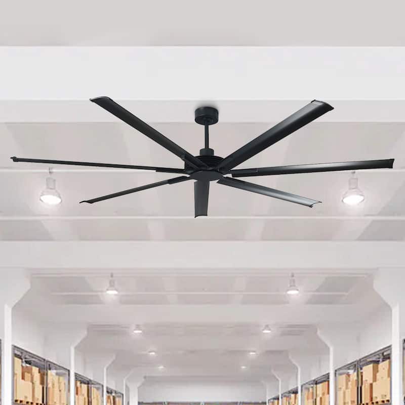 100" Indsutrial Black/ Silver Extra Larger Commercial Ceiling Fan with Remote - 100" Huge Fan