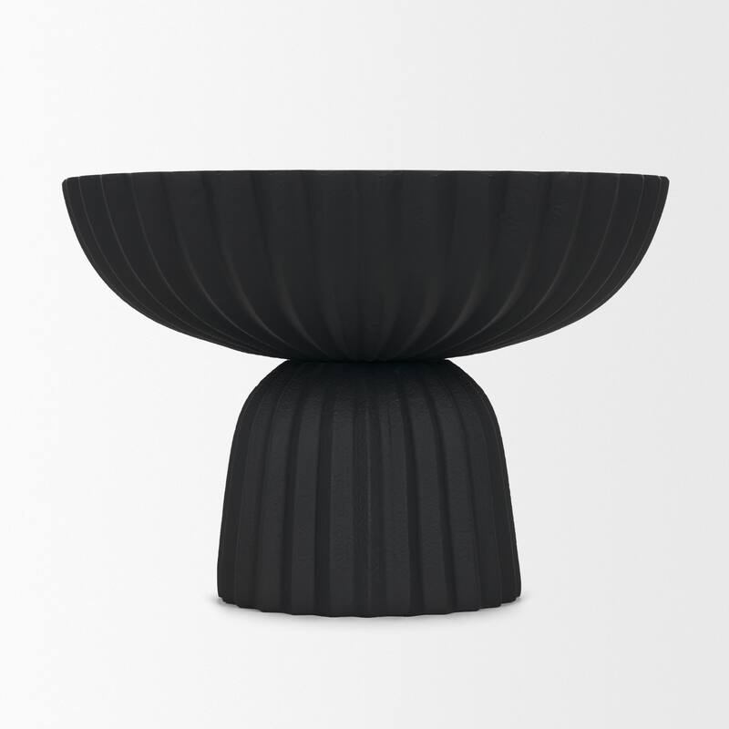Ciaran Smooth Fluted Matte Black Metal Decorative Bowl