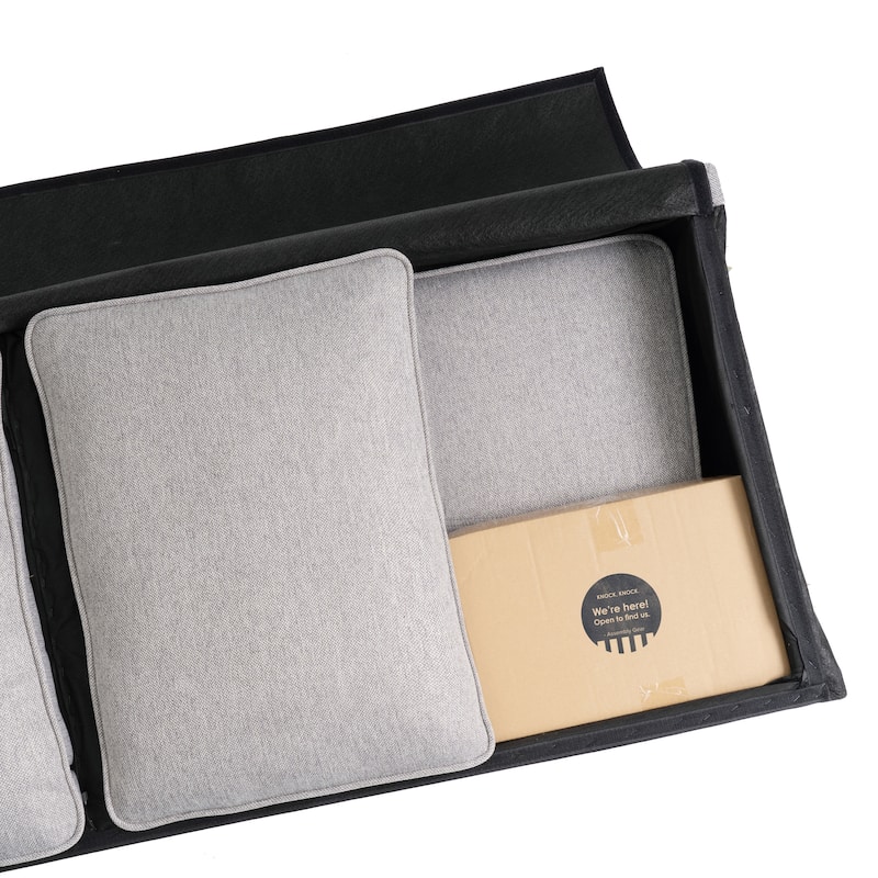 HANA Modern Linen Sofa w/ Arm Pockets by Crown Comfort