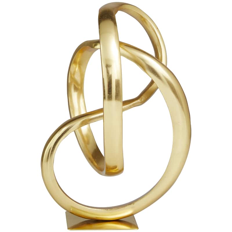Aluminum Metal Abstract Decorative Sculpture - Dark Gray or Gold - Roche River Decor