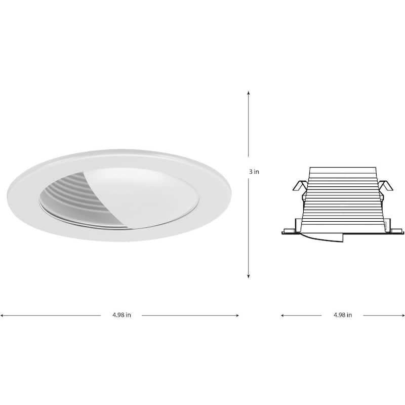 4 in. Satin White Recessed Wall Washer Trim for 4 in. Housing - Medium