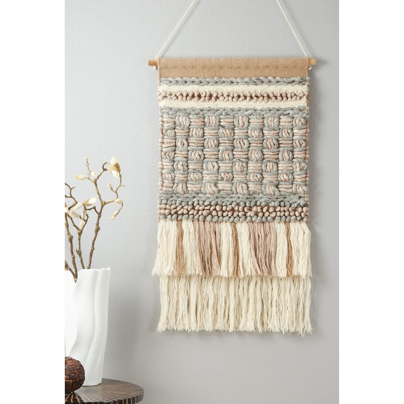 Wall Hanging With Textured Woven Design - 20"x36"