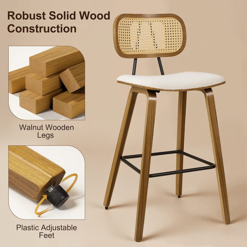 26-Inch Upholstered Counter/ Bar Stools Set of 2 or 3 - 35.1"H x 17.7"W x 19.5"D