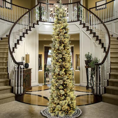 National Tree Company 10 ft. Carolina Pine Slim Tree with Clear Lights - 10 Foot