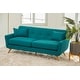preview thumbnail 1 of 9, Abbyson Bradley Mid Century Teal Fabric Sofa
