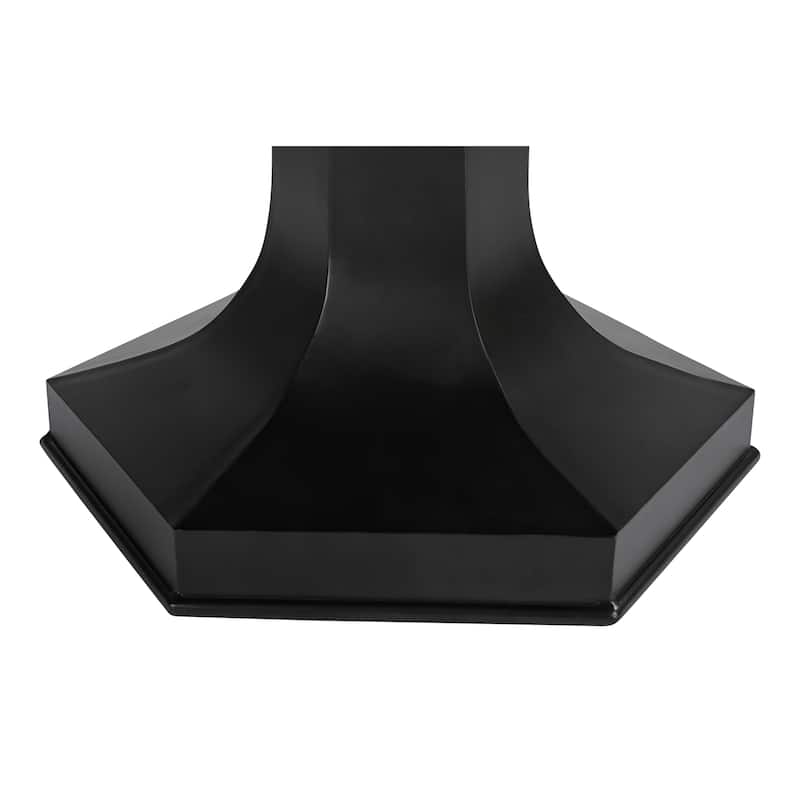 NADAAL STUDIOS Jorvik Dining Table for 6, Cast Iron Hexagon Base, Sculptural Black Finish - 30.0in H X 60.0in D X 60.0in W