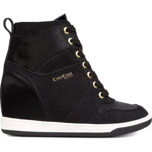 Bebe Sport Womens Charlane Fashion Sneakers Wedge High Top Black 6 Medium B M Overstock Bebe Sport Womens Charlane Fashion Sneakers Wedge High Top Black 6 Medium B M Overstock