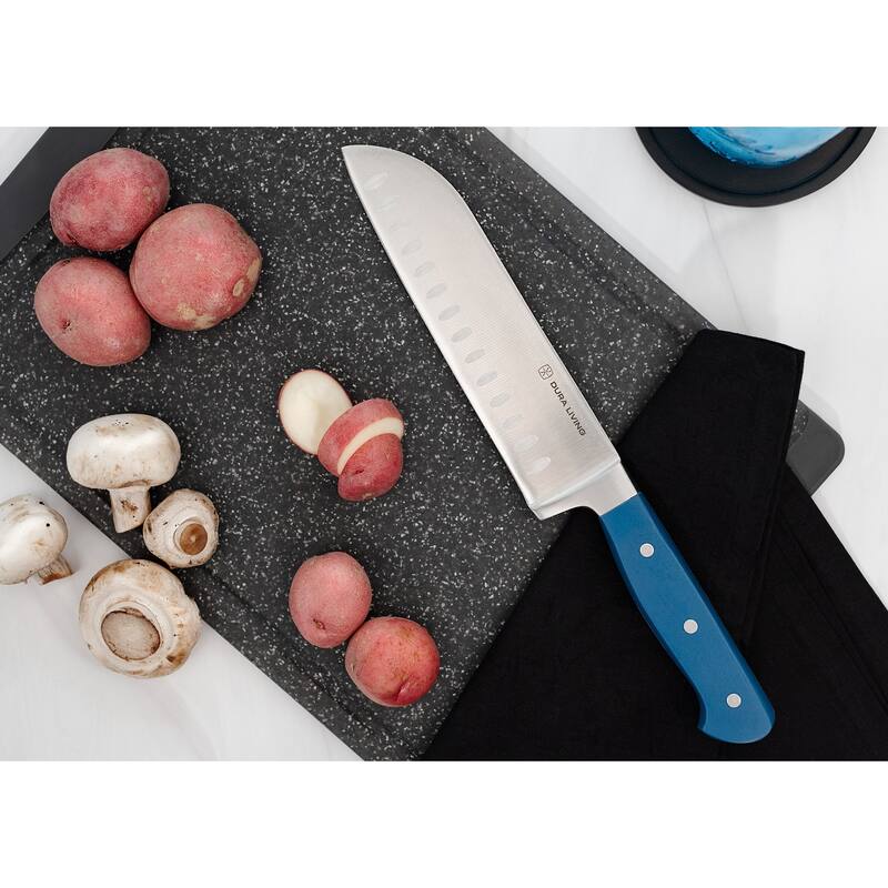 Dura Living 7-inch Hollow Edge Santoku Knife - High Carbon Stainless Steel