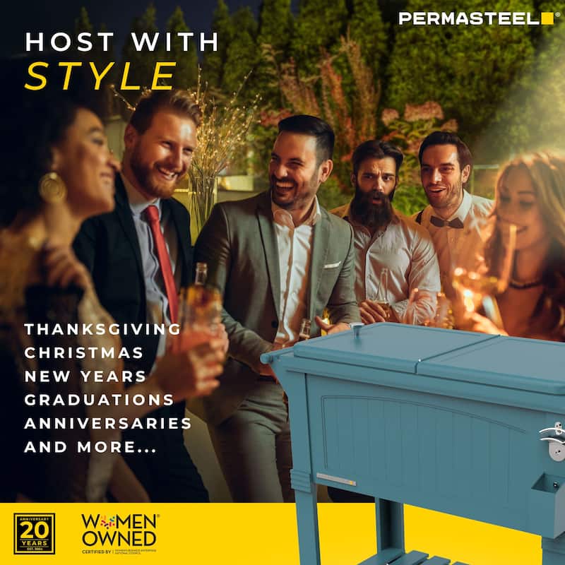 Permasteel 80-Qt Antique Furniture Style Rolling Patio Cooler