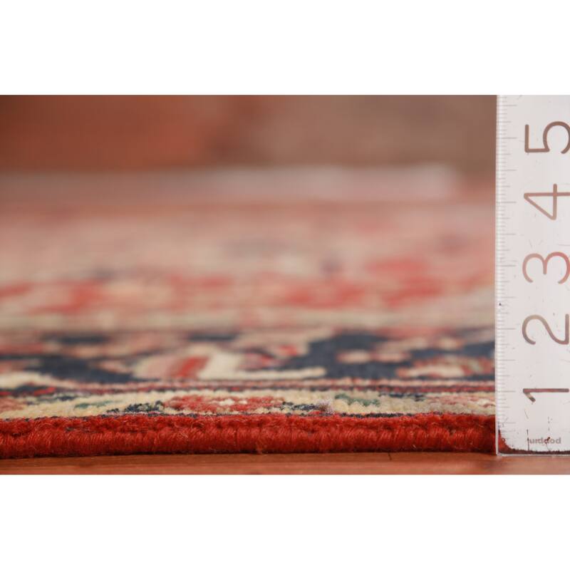 Hand Knotted Oriental 100% Wool Carpet Traditional Medallion Oranges & Rust Heriz (serapi) Area Rug - 9' 9'' X 8' 0''