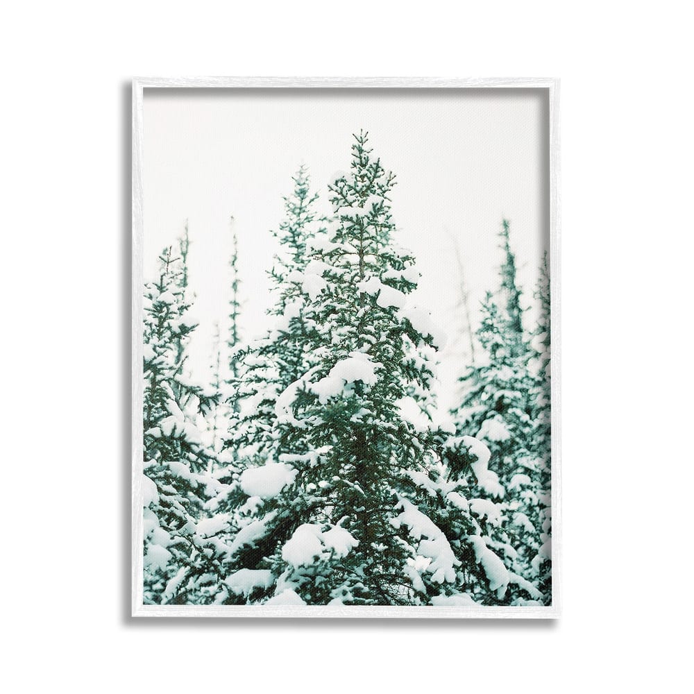 Stupell Woodland Fir with Snow Framed Giclee Art Design By Justine Milton