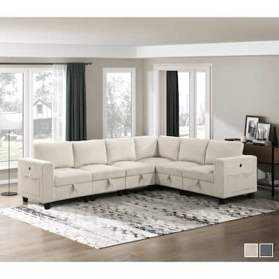 Kenlis 6-Piece Modular Sectional Sofa with Storage