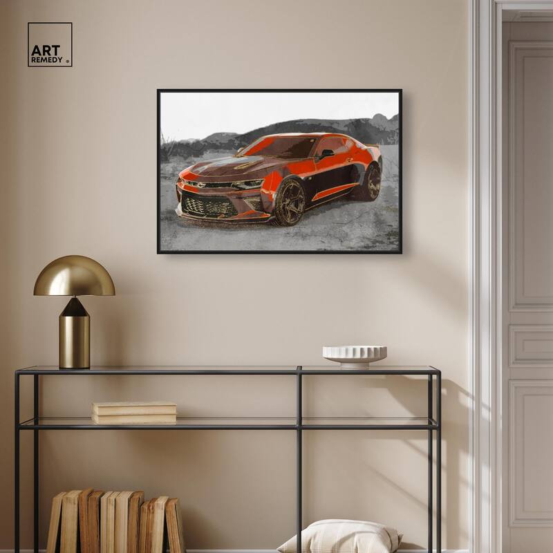 Red Sports Car Canvas by Art Remedy
