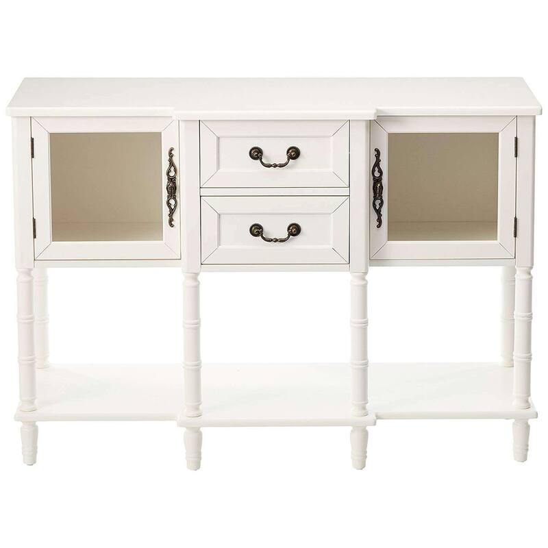 Buffet Sideboard Cabinet Console Table, Cream White