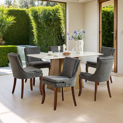 Modern Double-layer Cushioned Dining Chairs Set of 2