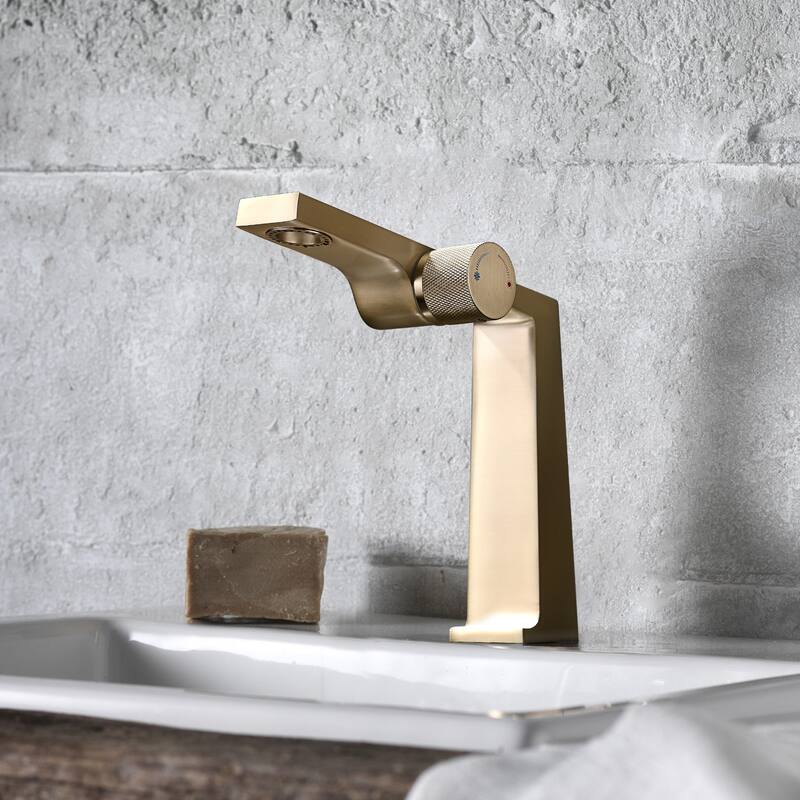 Rbrohant Single Handle Bathroom Faucets, Creative Water Outlet Design Single Hole Bathroom Sink Faucet
