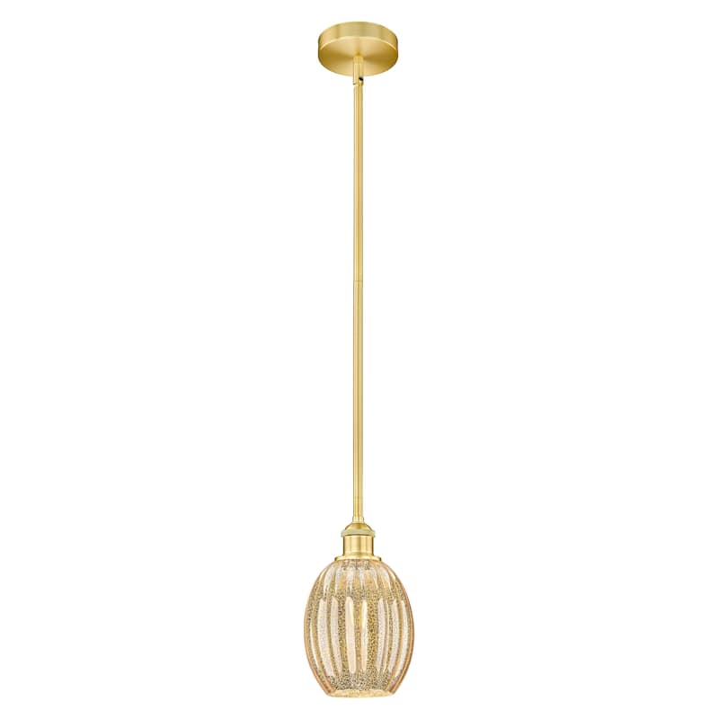 Innovations Lighting Endless Possibilities Edison - Preston - 1 Light 6" Bulb Shade Stem Hung Mini Pendant - Mercury/Satin Gold