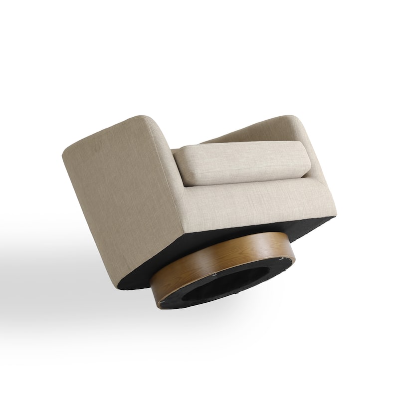 2 Set Modern Wide Round Swivel Accent Barrel Chairs