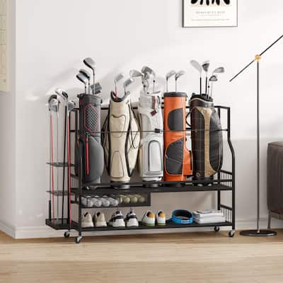 Moasis 3/5 Golf Bag Organizer Stand Holder with Wheels