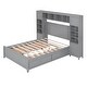 preview thumbnail 6 of 10, Full Size Platform Bed with Headboard Storage Shelves and Underbed Drawers Multi Functional Wooden Frame