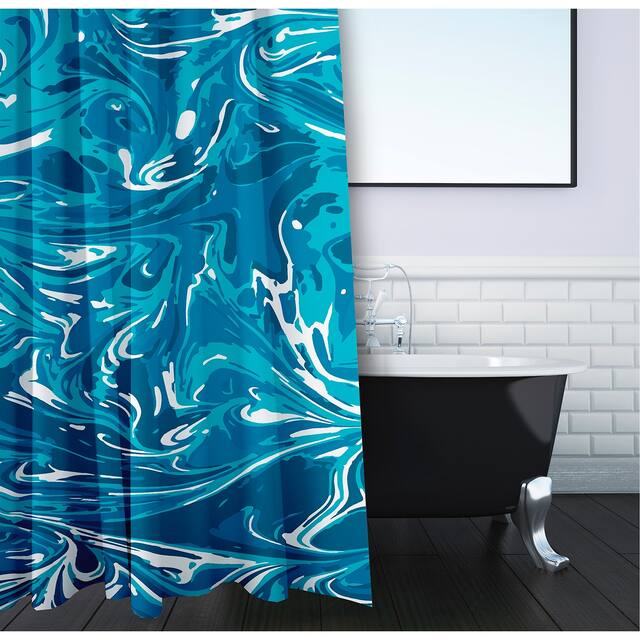 71 x 74-inch Melange Geometric Print Shower Curtain