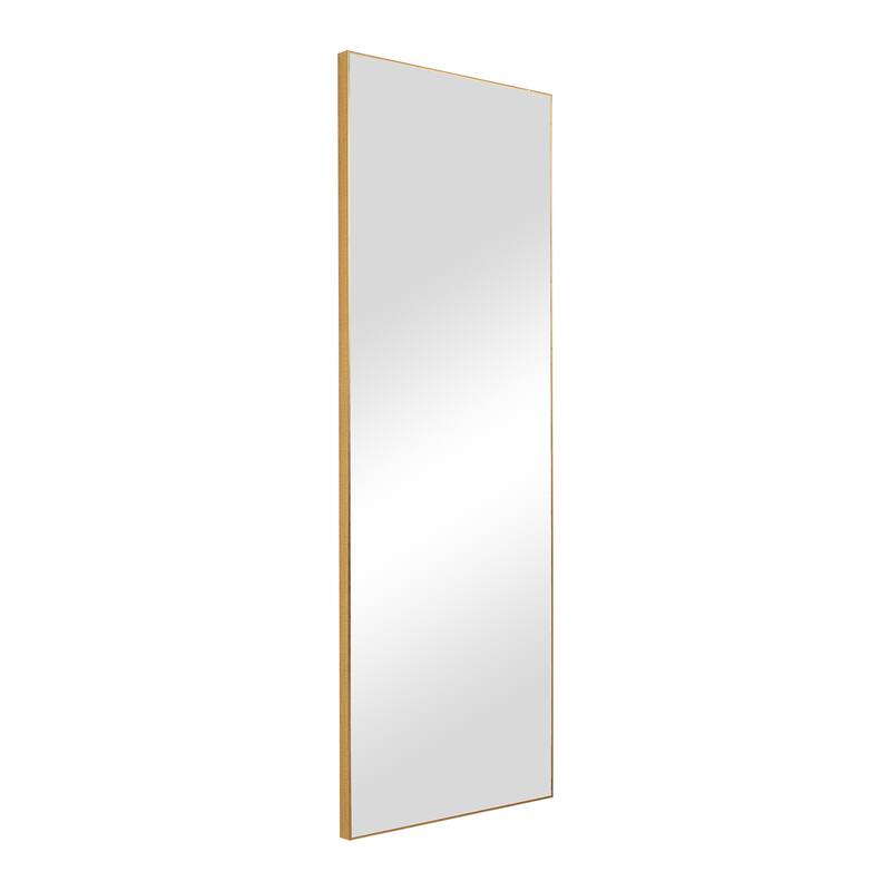 Rectangular Shape Thin Polystyrene Frame Long Mirror, Gold