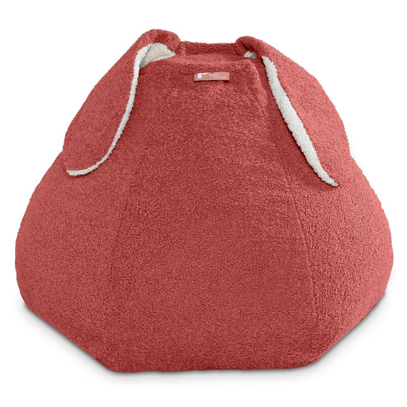 Raven-Symoné Home HopSeat Bunny - Oval Shaped Large Bean Bag Chair with Ears, Ultra Soft Shearling