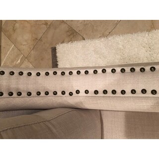 Faizah White Linen Nailhead Sloped Arm Sofa by iNSPIRE Q Artisan