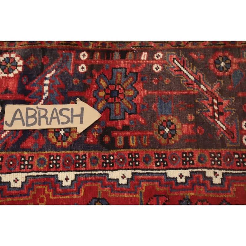 Hand Knotted Oriental 100% Wool Carpet Traditional Medallion Red Heriz Area Rug - 12' 7'' X 9' 8''