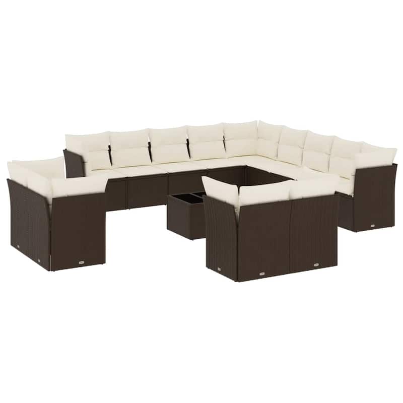 vidaXL Garden Sofa Set Brown - 21.7 x 21.7 x 14.6