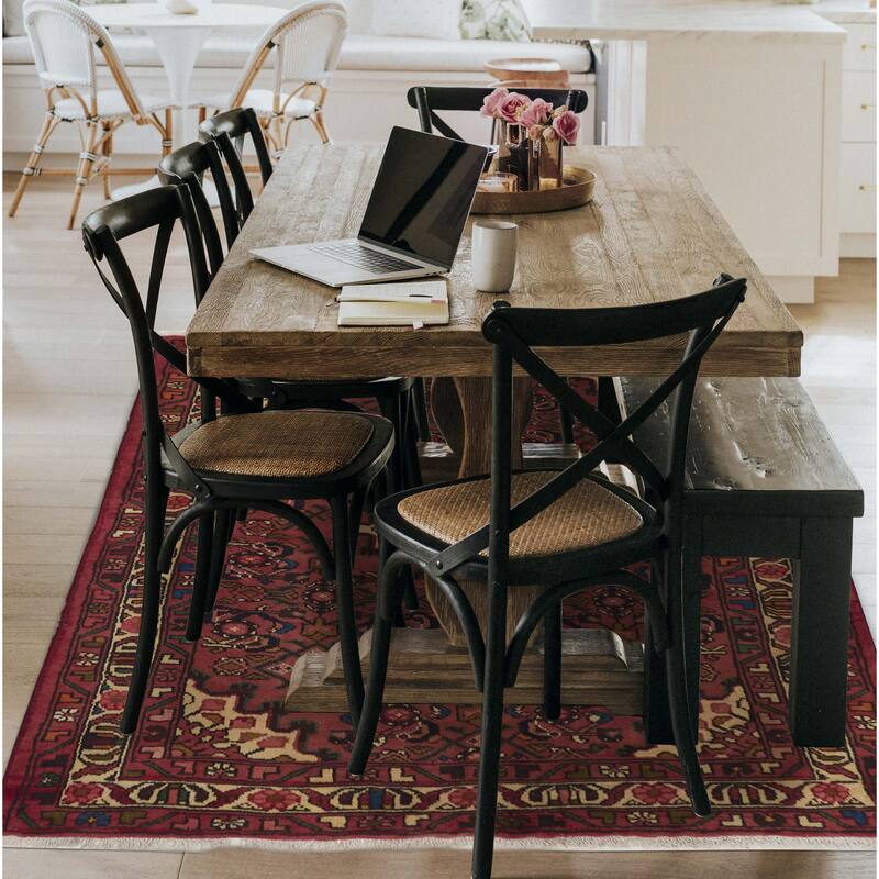 ECARPETGALLERY Hand-knotted Andelz Red Wool Rug - 3'6 x 4'10