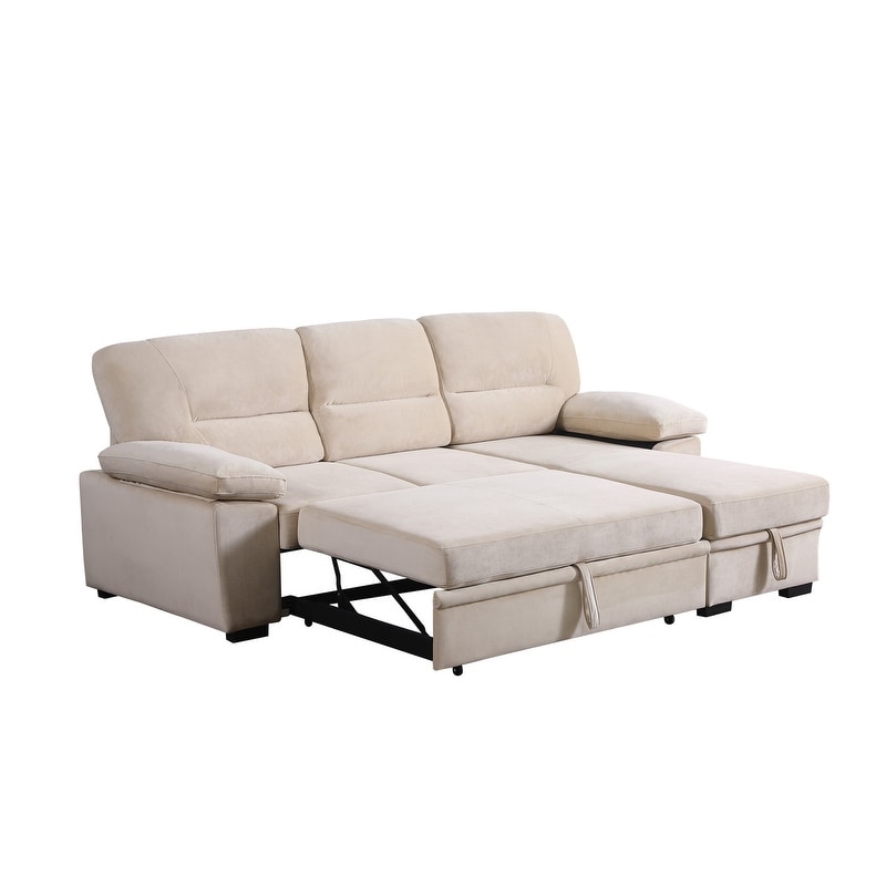 Velvet Reversible Sleeper Sectional Sofa with Chaise by Kipling-image