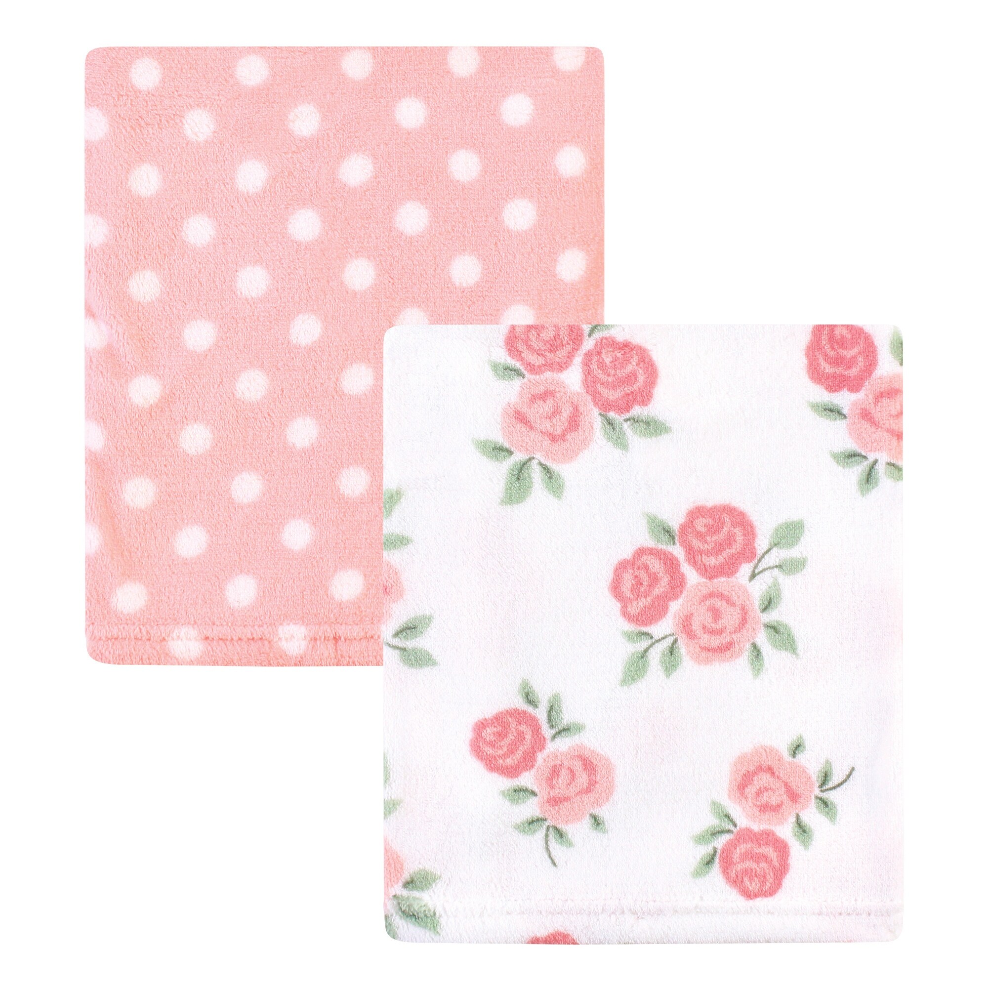 Hudson Baby Infant Girl Silky Plush Blanket, Soft Pink Roses