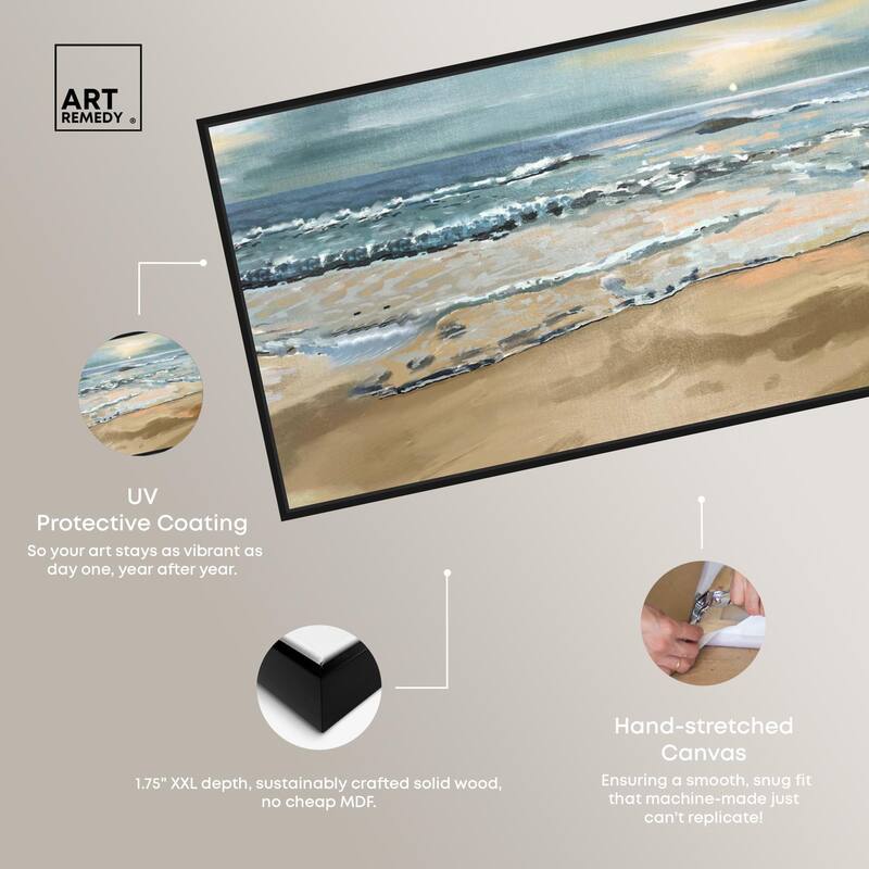 Relaxing Time at Beach Panoramic Canvas by Art Remedy