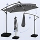 preview thumbnail 63 of 64, Ainfox 10 ft. Patio Offset Solar LED Umbrellas Cantilever Outside Umbrellas with Base