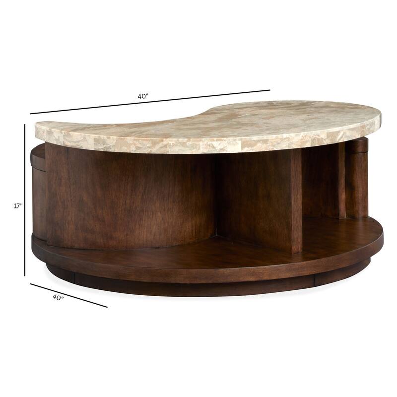 Magnussen Home Mcpherson Burnt Umber Round Cocktail Table with Casters - 40''W x 40''D x 17''H