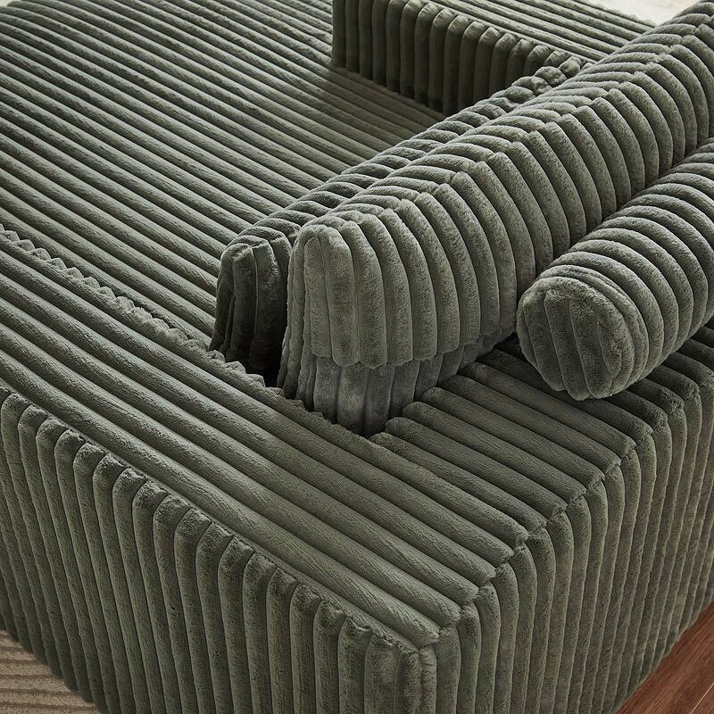 75 Inch Corduroy Sponge Sofa Lounge Chair