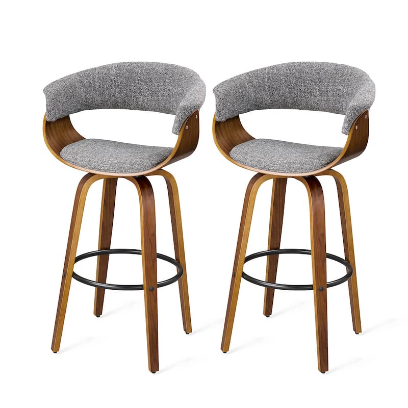 Glitzhome Set of 2 or 4 Modern Counter & Bar Height Wooden Swivel Bar Stools